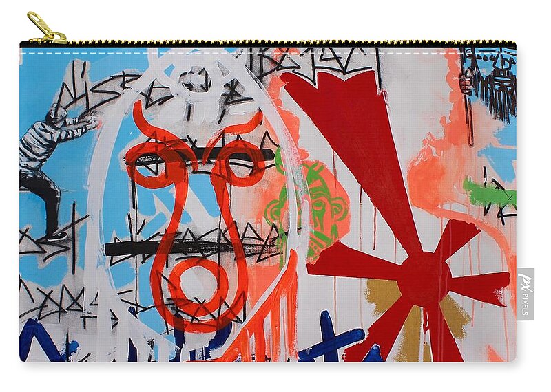 Abstract Zip Pouch featuring the mixed media Cultivate by Aort Reed