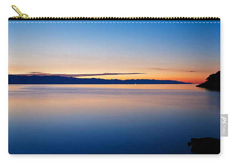 Losinj Zip Pouch featuring the photograph Cunski beach and coastline, Losinj Island, Croatia by Ian Middleton