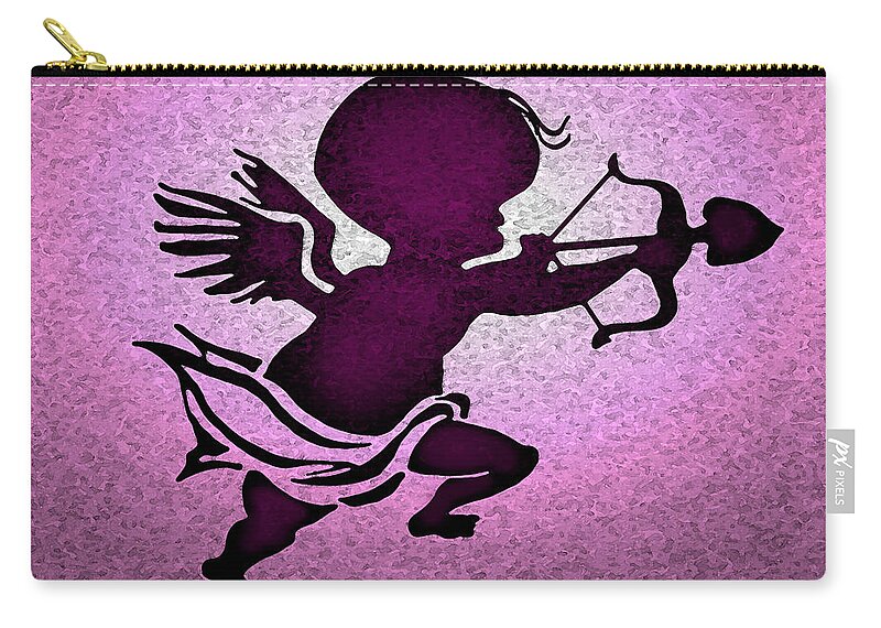Cupid Zip Pouch featuring the digital art Cupid by Kevin Middleton