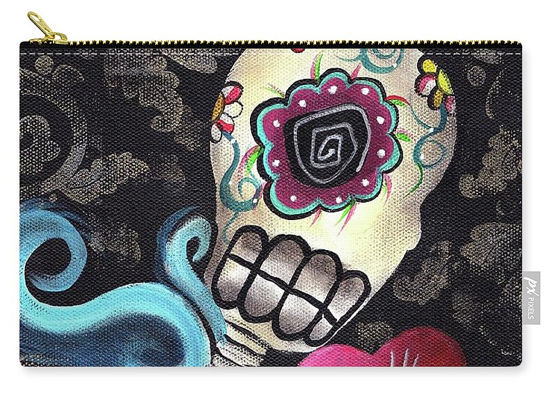 Day Of The Dead Carry-all Pouch featuring the painting Cupido by Abril Andrade