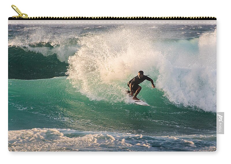 Beach Zip Pouch featuring the photograph Curl by Alex Lapidus