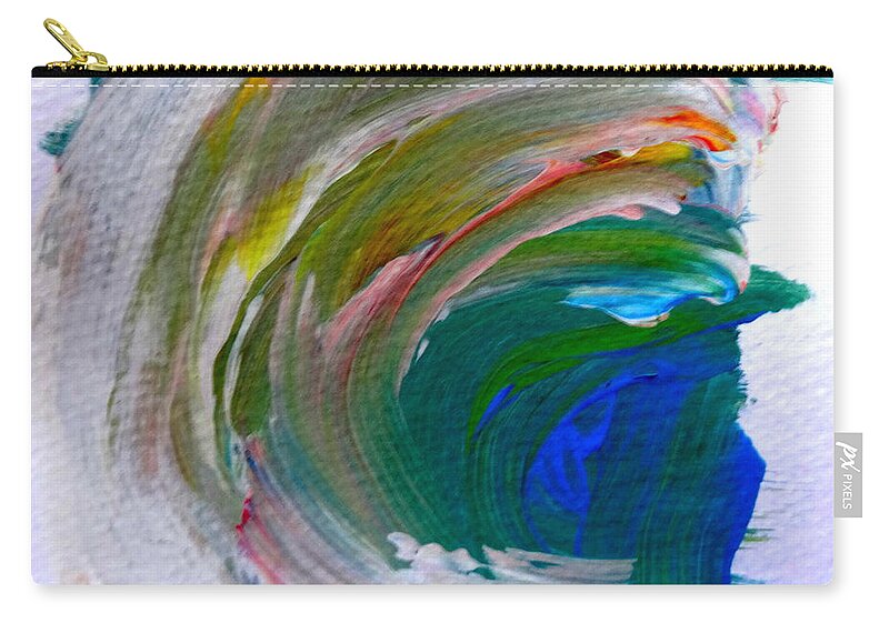 Contemporary Zip Pouch featuring the painting Curl by Fred Wilson