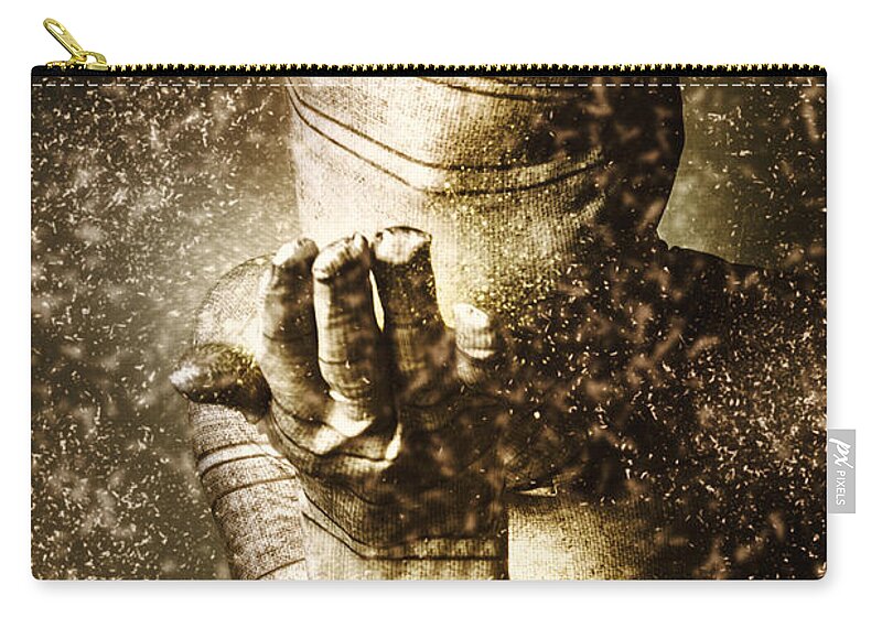 Undead Zip Pouch featuring the photograph Curse of the mummy by Jorgo Photography