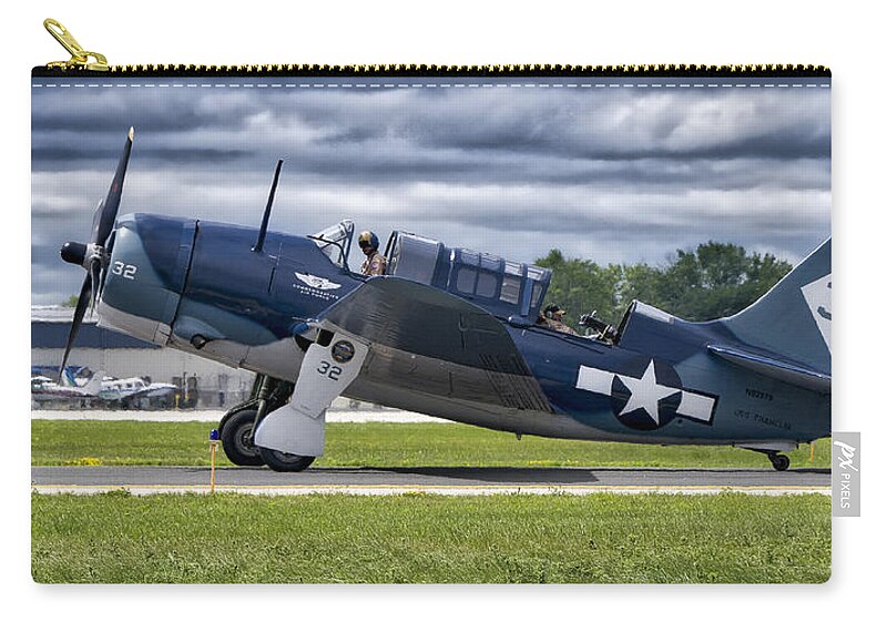 Airport Carry-all Pouch featuring the photograph Curtiss Helldiver in Color by Steven Ralser