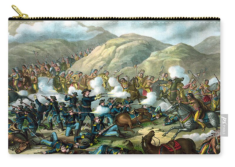 General Custer Zip Pouch featuring the painting Custer's Last Stand by War Is Hell Store