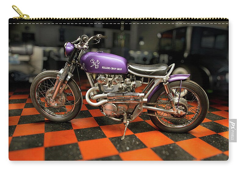 1969 Zip Pouch featuring the photograph Custom Bobber Motorcycle by YoPedro