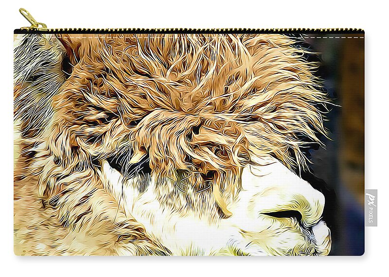 Soft And Shaggy Zip Pouch featuring the digital art Soft And Shaggy by Kathy M Krause