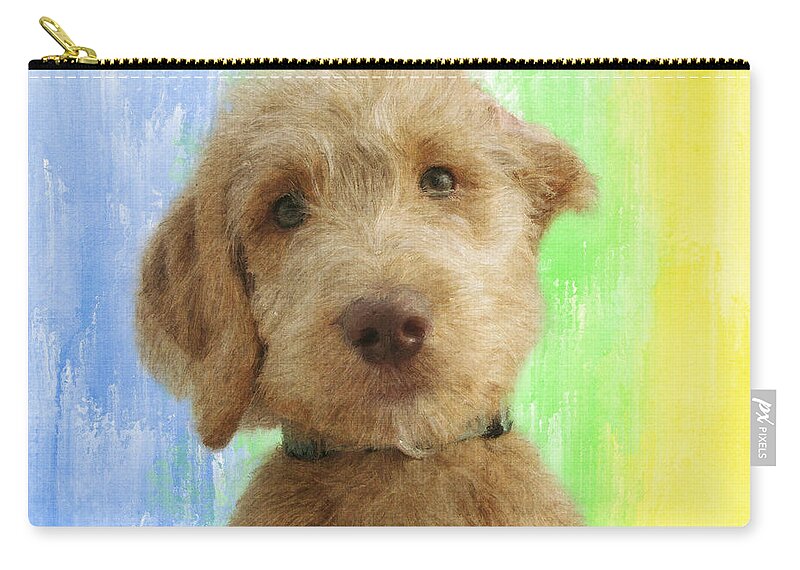 Puppy Zip Pouch featuring the painting Cuter Than Cute by Diane Chandler