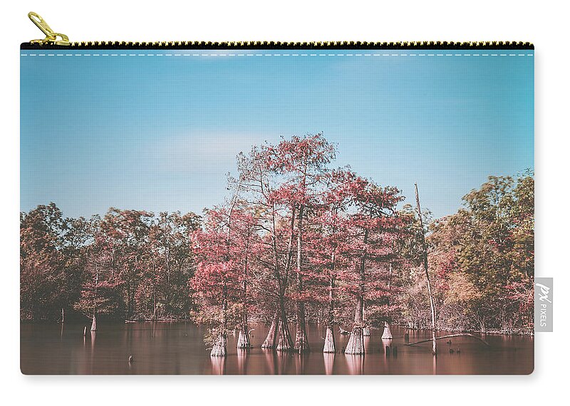 Louisiana Zip Pouch featuring the photograph Cypress trees in Lake by Mati Krimerman