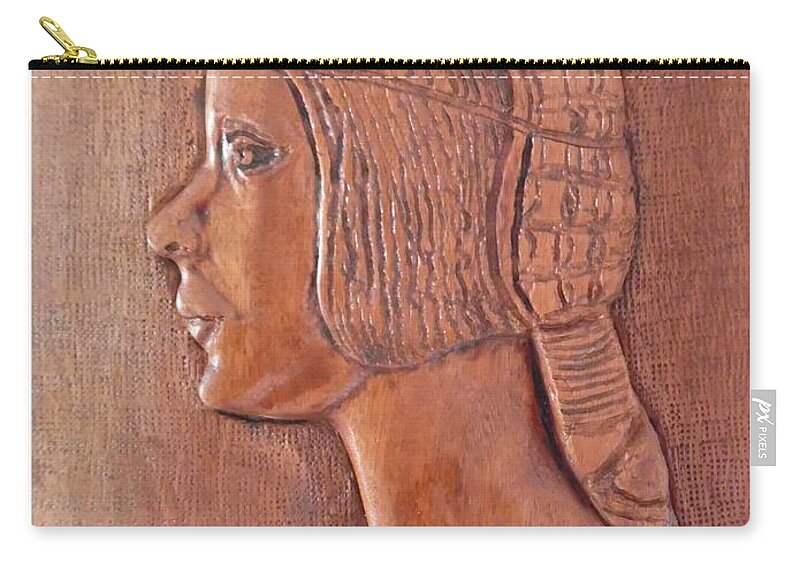 Da Vinci Girl Zip Pouch featuring the relief Da Vinci Girl by Esther Newman-Cohen