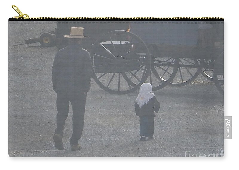 Amish Zip Pouch featuring the photograph Dad and Daughter by Christine Clark