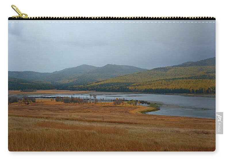 Dahl Lake Zip Pouch featuring the photograph Dahl Lake in Autumn by Whispering Peaks Photography