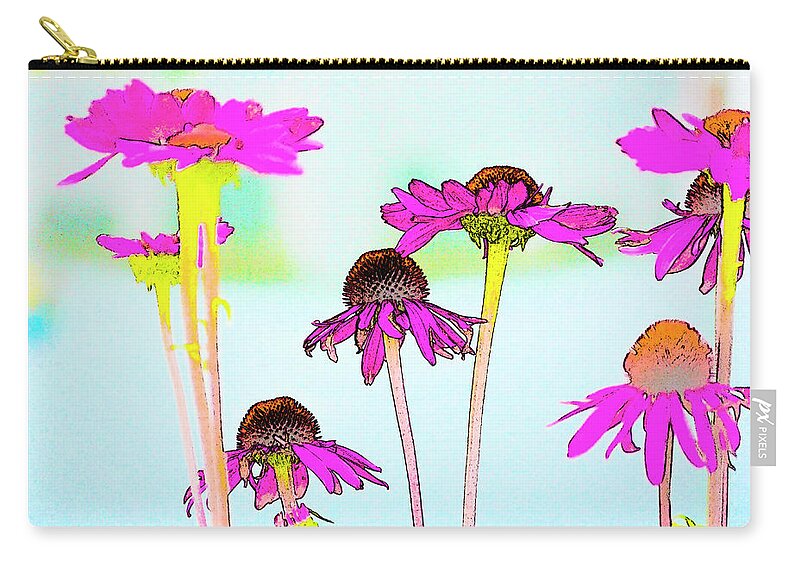 High Contrast Daises Zip Pouch featuring the photograph Daises1 by Craig Perry-Ollila