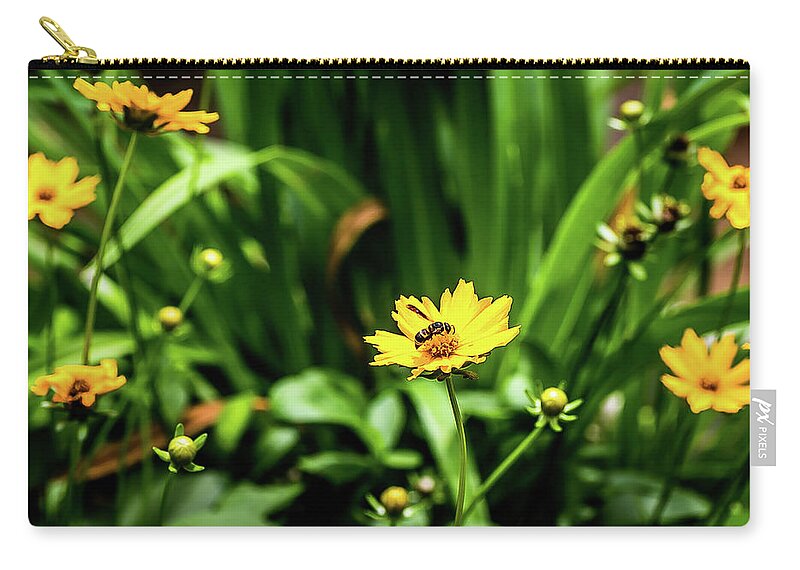 Flower Zip Pouch featuring the digital art Daisies, Daisies, Daisies by Ed Stines