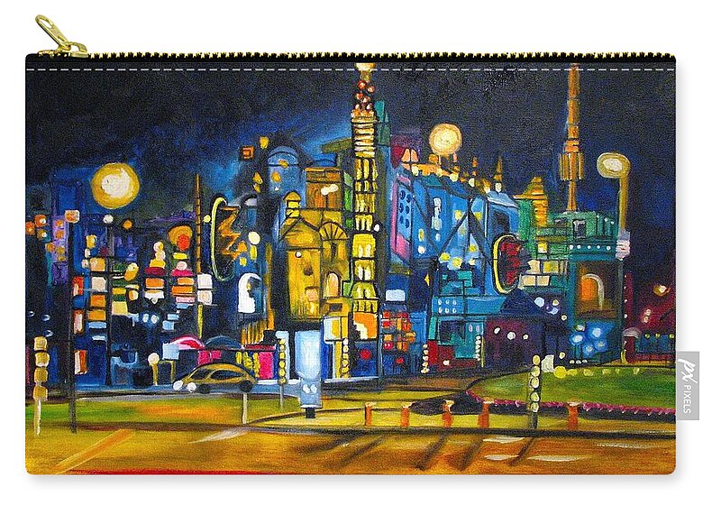 Cityscape Carry-all Pouch featuring the painting Dam Square by Patricia Arroyo