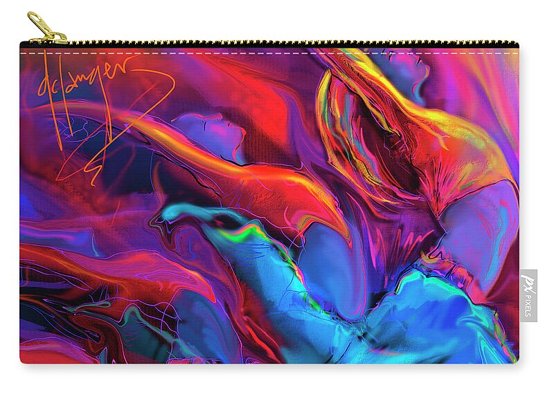 Guitar Zip Pouch featuring the painting Dance, Dance, Dance by DC Langer