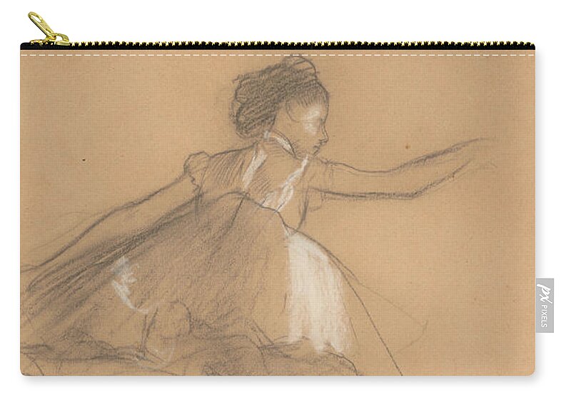 19th Century Art Zip Pouch featuring the drawing Dancer on Pointe by Edgar Degas