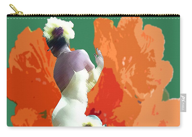 Digital Art Zip Pouch featuring the digital art Dancer's back by Francesca Mackenney