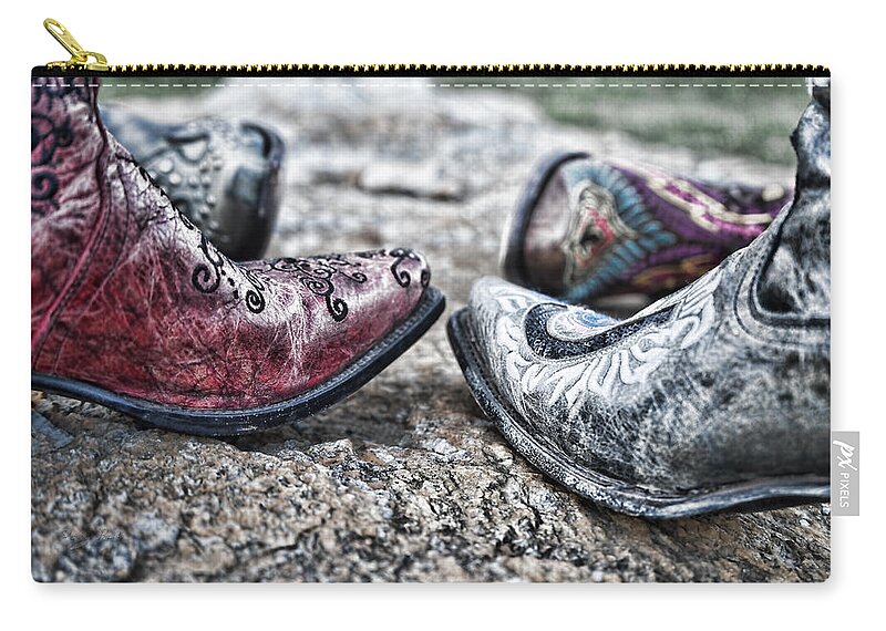 Boot Zip Pouch featuring the photograph Dancing Boots by Sharon Popek