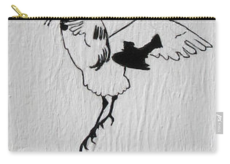 Bird Zip Pouch featuring the painting Dancing Cranes by Stephanie Grant
