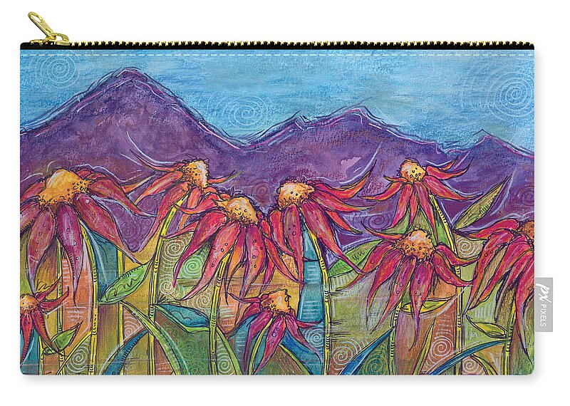 Nature Carry-all Pouch featuring the painting Dancing Flowers by Tanielle Childers