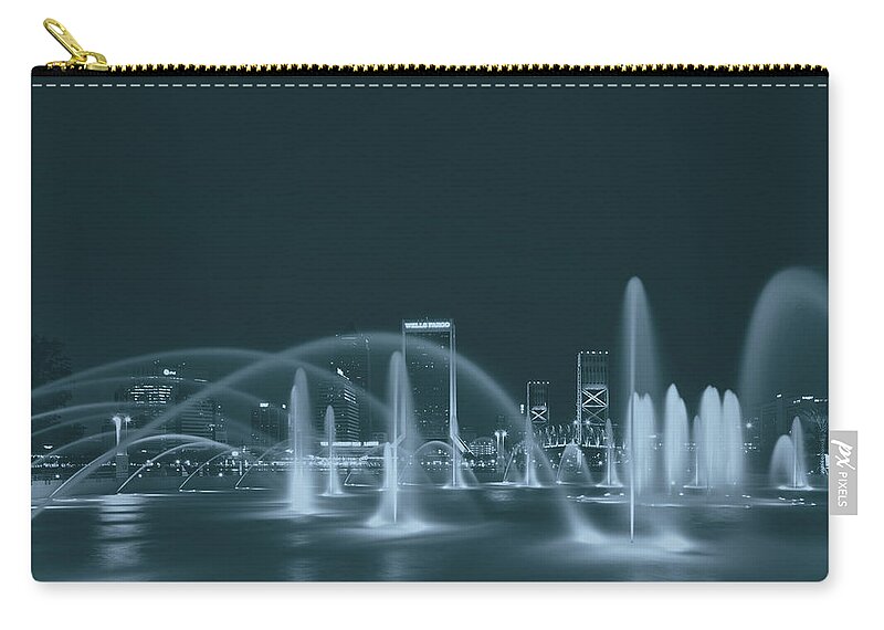 Friendship Fountain Zip Pouch featuring the photograph Dancing Fountains by Mountain Dreams