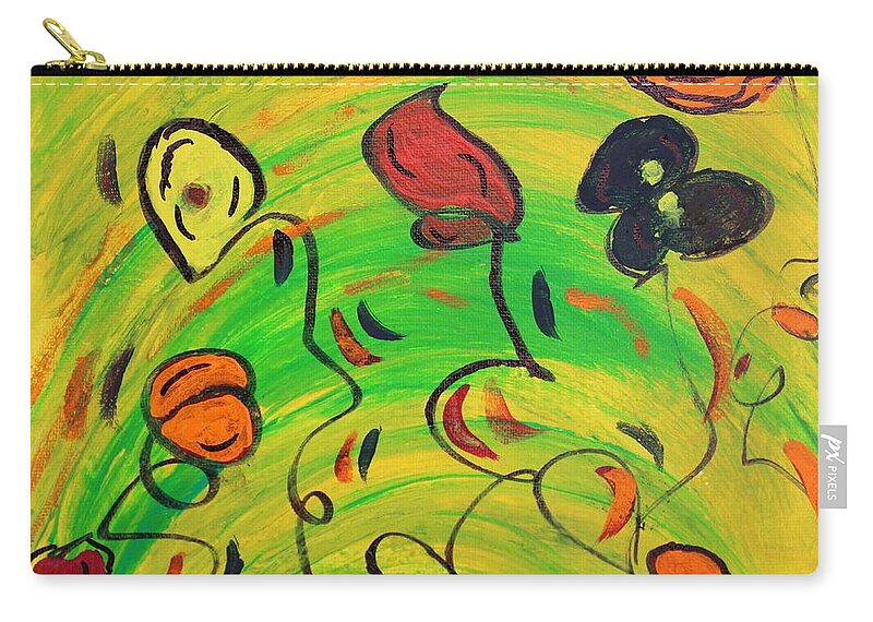Fun In The Sun Zip Pouch featuring the painting Dancing in the sun by Sarahleah Hankes