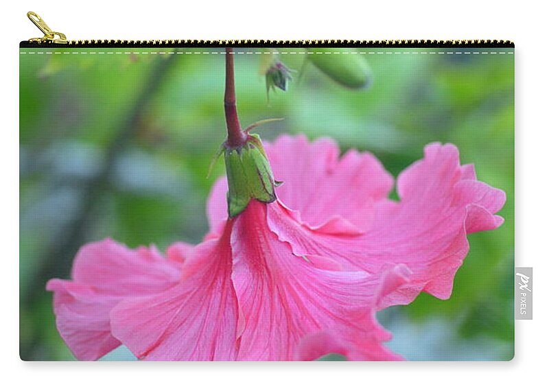 Flower Carry-all Pouch featuring the photograph Dancing Lady Pink Hibiscus by Amy Fose