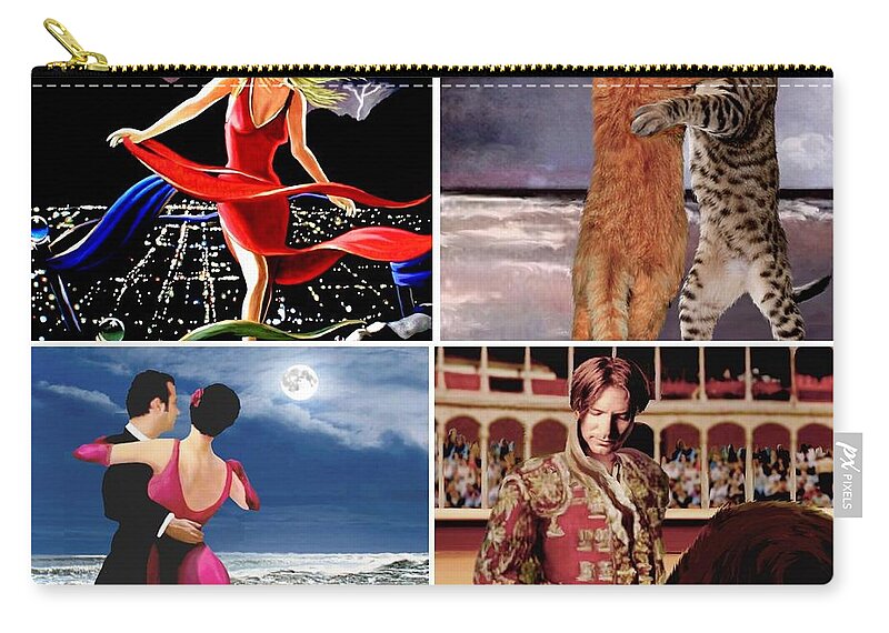 Love Zip Pouch featuring the painting Dancing with stars by Ron Chambers