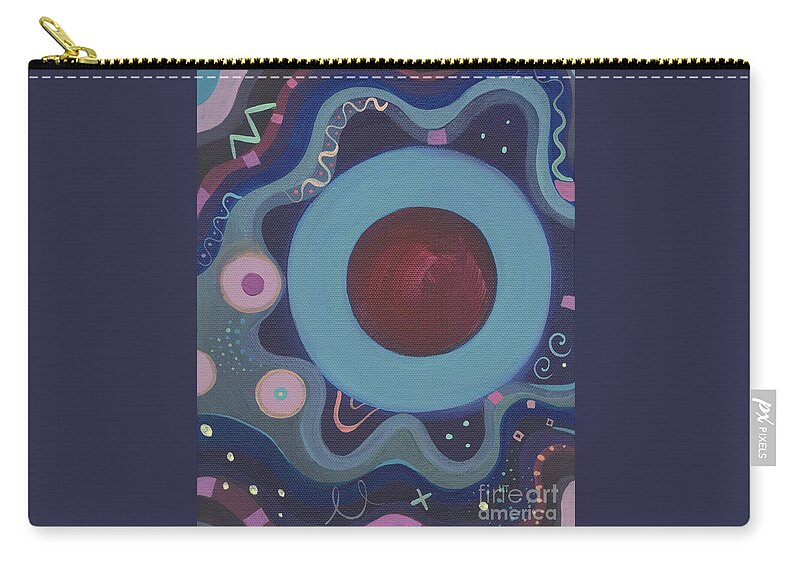 Particles Zip Pouch featuring the painting Dancing With The Particles by Helena Tiainen
