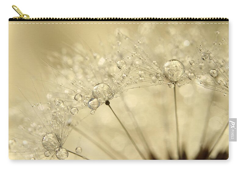 Dandelion Zip Pouch featuring the photograph Dandelion Drops by Sharon Johnstone