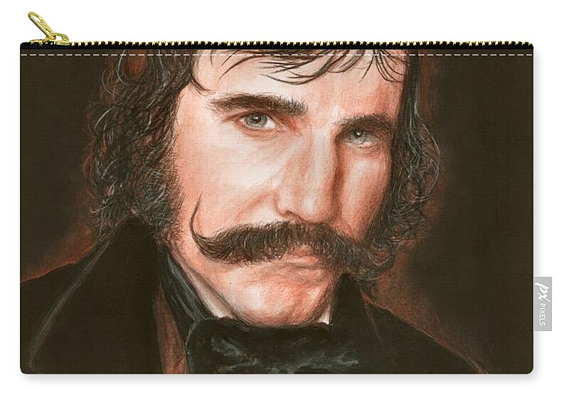 Daniel Day Lewis Gangs Of Ny Bruce Lennon Art Zip Pouch featuring the painting Daniel Day by Bruce Lennon