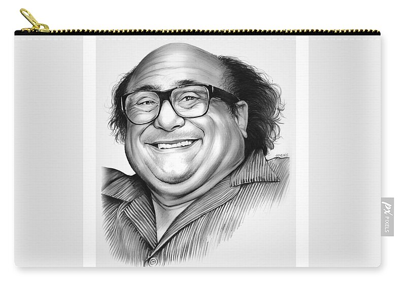 Dannydevito Carry-all Pouch featuring the drawing Danny DeVito by Greg Joens