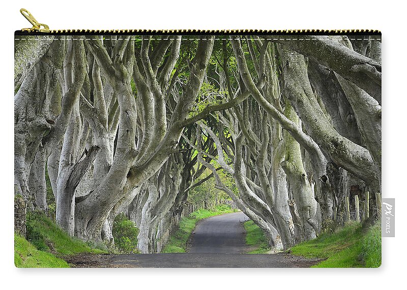 Dark Hedges Zip Pouch featuring the photograph Dark Hedges II by Jack Daulton