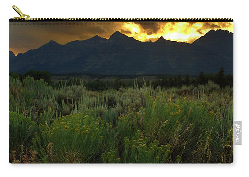 Nature Zip Pouch featuring the photograph Dark Sunset by Steve Triplett