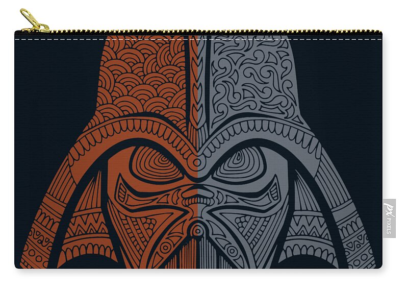 Darth Vader Zip Pouch featuring the mixed media Darth Vader - Star Wars Art - Blue Red by Studio Grafiikka