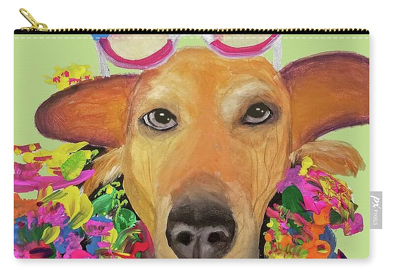 Pet Zip Pouch featuring the painting Date With Paint Sept 18 6 by Ania M Milo