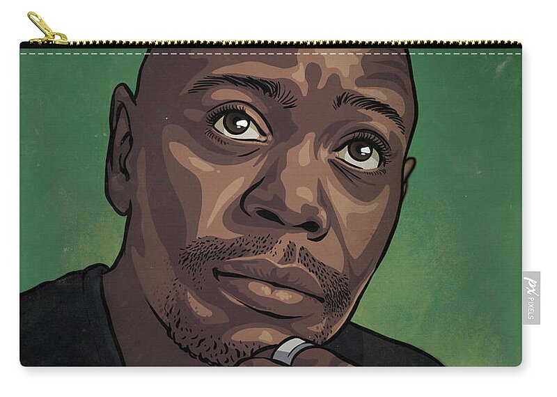Dave Chappelle Zip Pouch featuring the drawing Dave Chappelle by Miggs The Artist