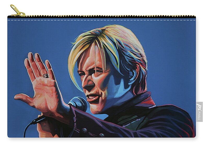 David Bowie Carry-all Pouch featuring the painting David Bowie Live Painting by Paul Meijering