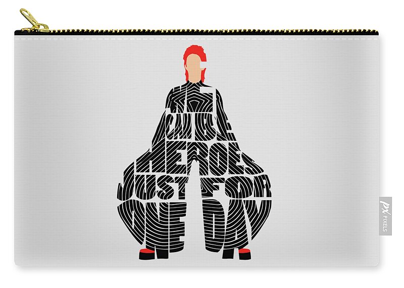 David Carry-all Pouch featuring the digital art David Bowie Typography Art by Inspirowl Design