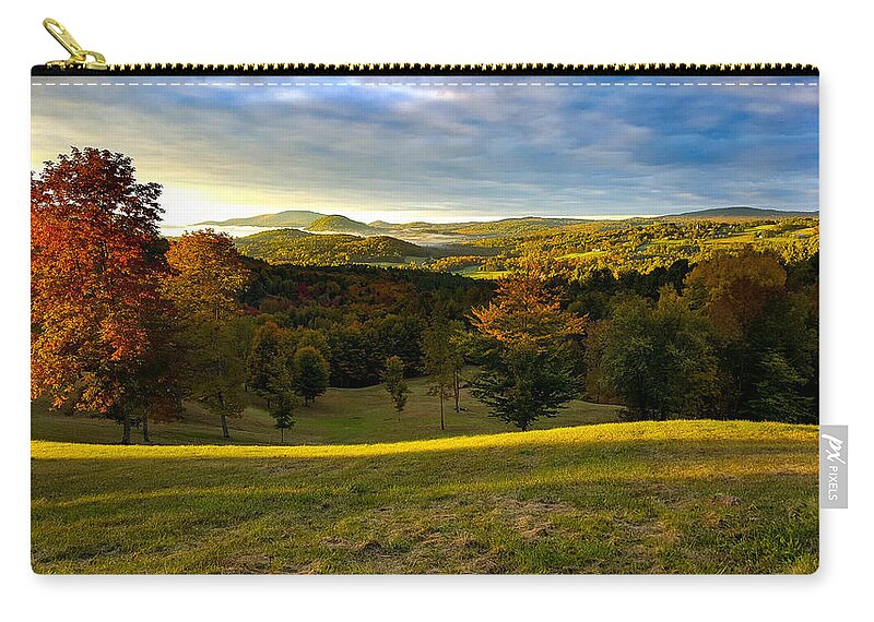 #jefffolger Zip Pouch featuring the photograph Dawn across the NorthEast Kingdom by Jeff Folger
