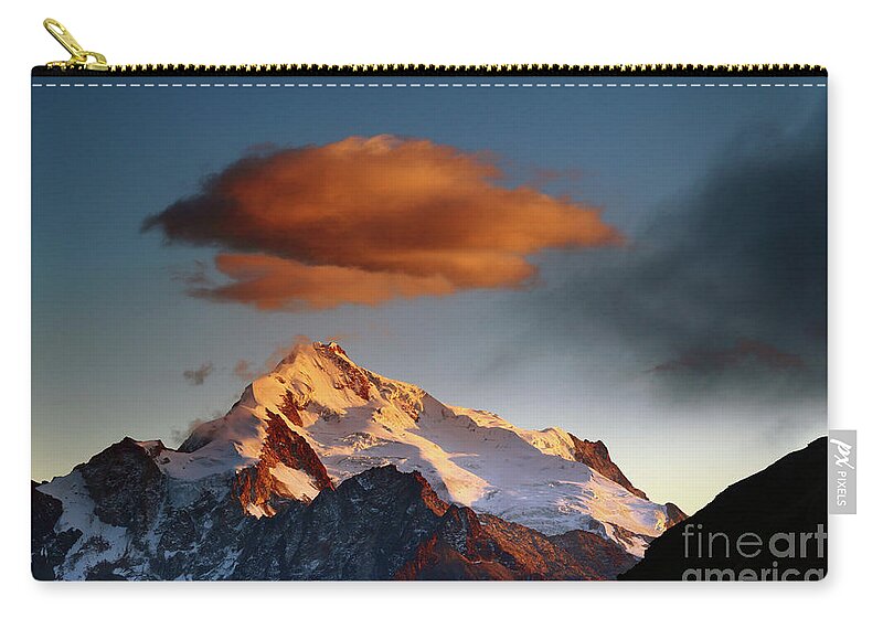 Bolivia Zip Pouch featuring the photograph Dawn Cloud Above Mt Huayna Potosi 2 by James Brunker