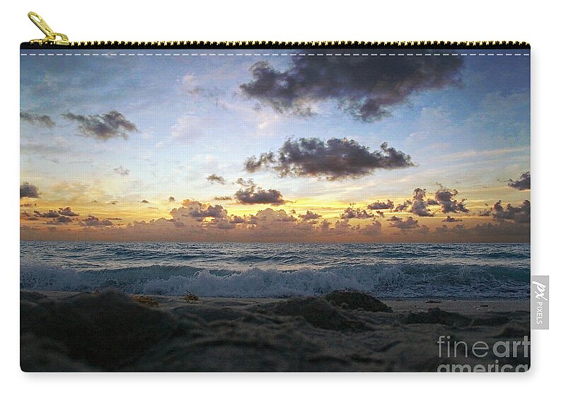 Shoreline Zip Pouch featuring the photograph Dawn of a New Day 141A by Ricardos Creations