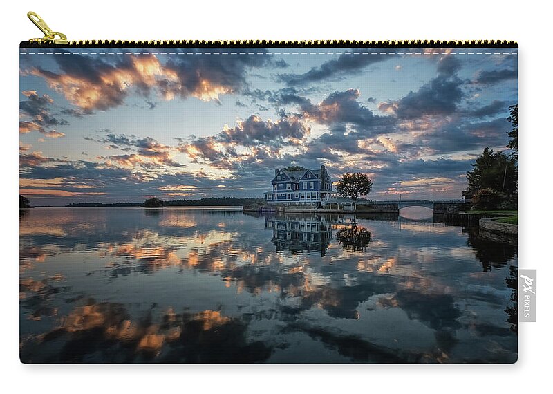 St Lawrence Seaway Carry-all Pouch featuring the photograph Dawn On The River by Tom Singleton