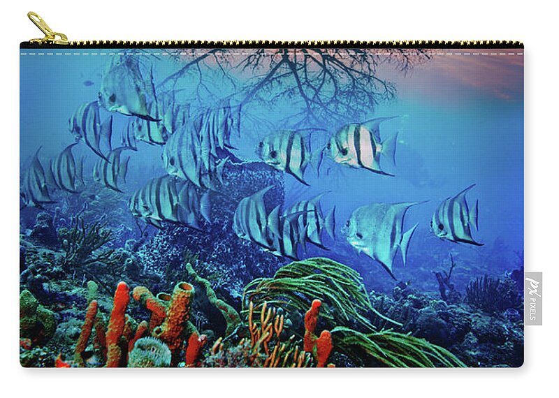 Clouds Zip Pouch featuring the photograph Dawn Over the Reef by Debra and Dave Vanderlaan