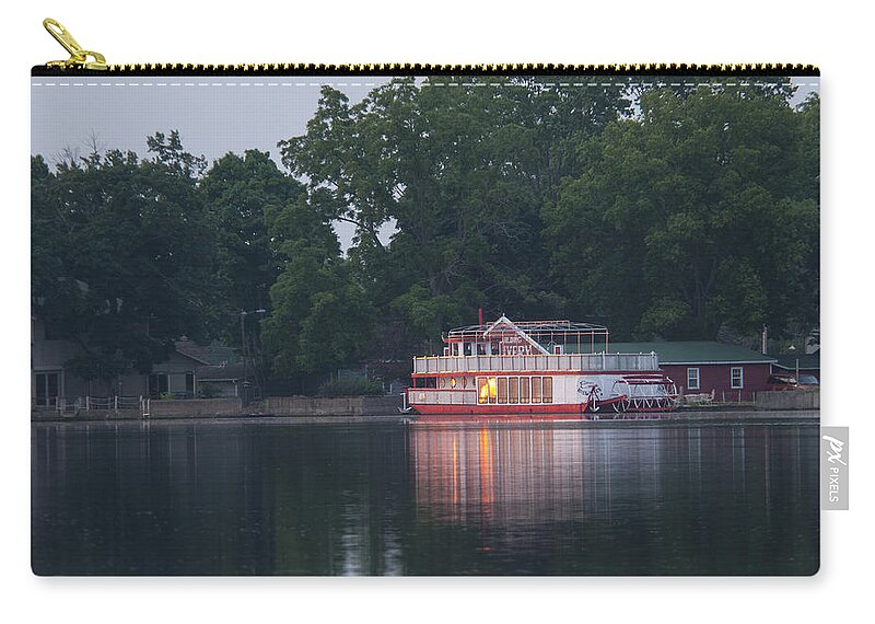 Boat Zip Pouch featuring the photograph Dawn-St. Joseph River by Brian Green