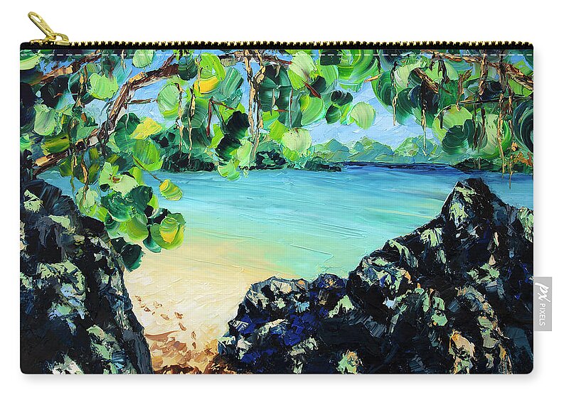 Tropical Zip Pouch featuring the painting Day Dreaming, vol.1 by Nelson Ruger