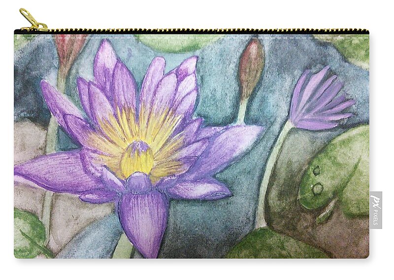 Day Lilly Zip Pouch featuring the painting Day Lilly by Susan Nielsen