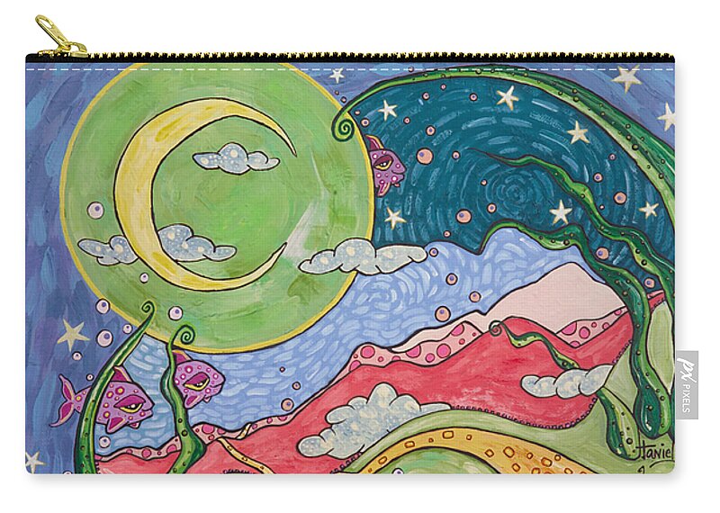 Whimsical Landscape Carry-all Pouch featuring the painting Daydreaming by Tanielle Childers