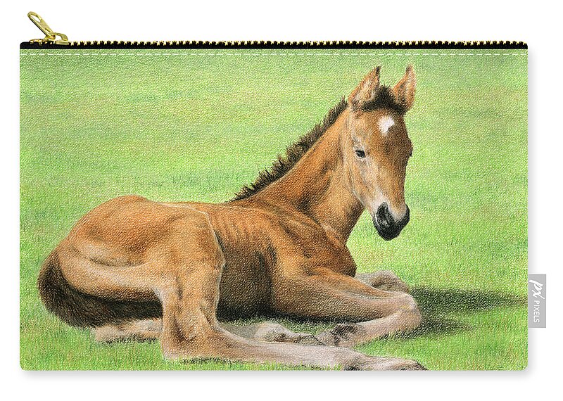 Equine Zip Pouch featuring the drawing Daydreaming by Yelena Shabrova